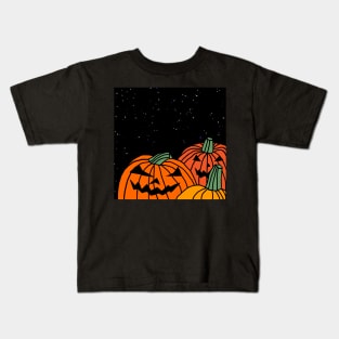 Spooky Pumpkins Late Night Halloween Horror Kids T-Shirt